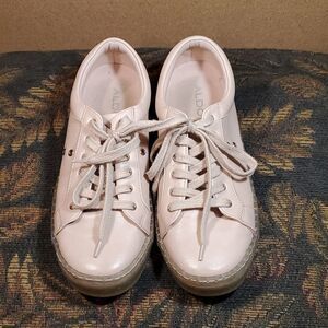 ALDO Light Pink Leather Sneakers with Clear Glitter Soles